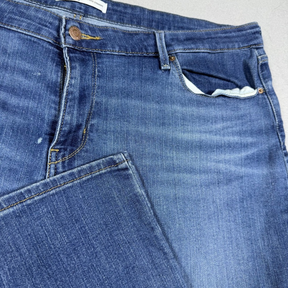 Signature by Levi Strauss Gold Label Mid Rise Straight Jeans Blue Plus Size 22S
